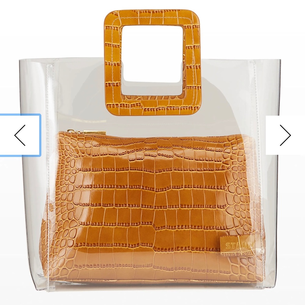 Shirley Clear PVC and Crocodile-Embossed Tote Bag